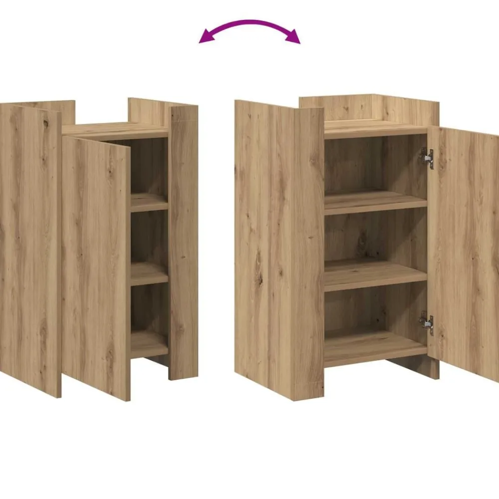 vidaXL Aparador Roble artesanal 45 x 35 x 75 cm Roble artisan Discount
