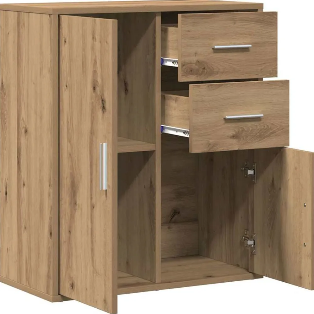 vidaXL Armarios Y Almacenamiento-Aparador Roble artesanal 60 x 31 x 70 cm Madera de ingeniería
