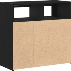vidaXL Aparador 80 x 35 x 75 cm Madera de ingeniería Roble negro Hot
