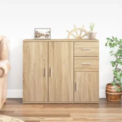 vidaXL Armarios Y Almacenamiento-Aparador 91x29,5x75 cm Madera de ingeniería