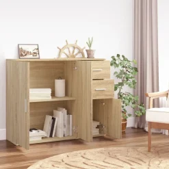 vidaXL Armarios Y Almacenamiento-Aparador 91x29,5x75 cm Madera de ingeniería