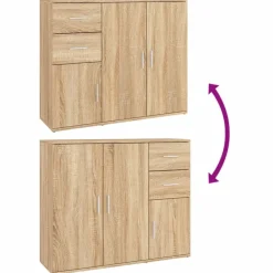 vidaXL Armarios Y Almacenamiento-Aparador 91x29,5x75 cm Madera de ingeniería