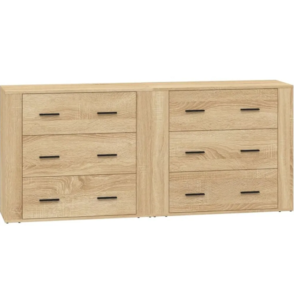 vidaXL Aparadores 2 piezas madera contrachapada color Roble Sonoma Clearance