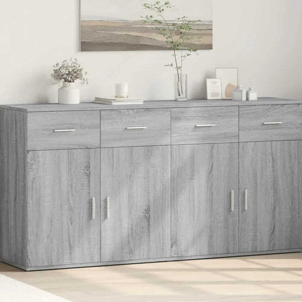 vidaXL Armarios Y Almacenamiento-Aparadores 2 uds madera de ingeniería 79x38x80 cm