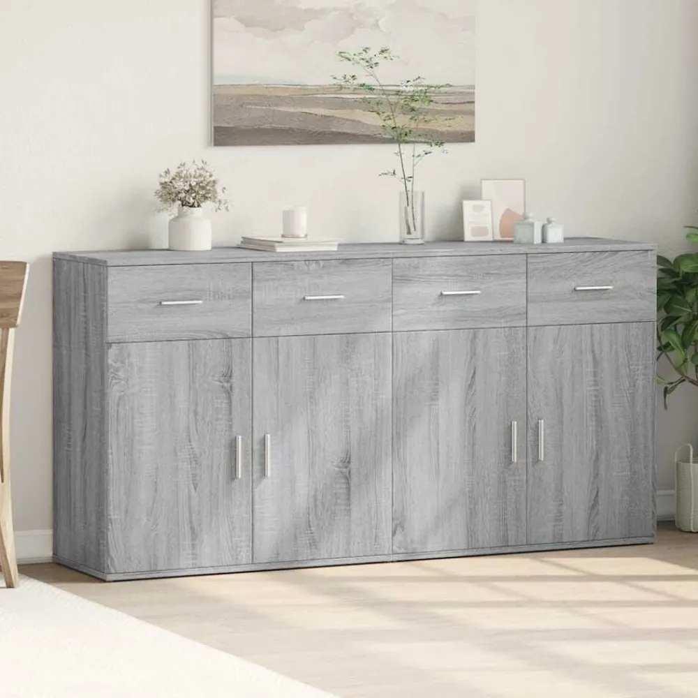 vidaXL Armarios Y Almacenamiento-Aparadores 2 uds madera de ingeniería 79x38x80 cm