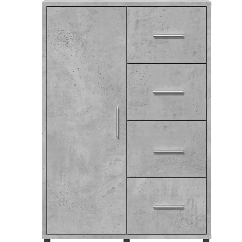 vidaXL Armarios Y Almacenamiento-Aparadores 2 uds madera de ingeniería gris hormigón 60x31x84 cm