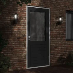 vidaXL Aplique de exterior de acero inoxidable Negro Online