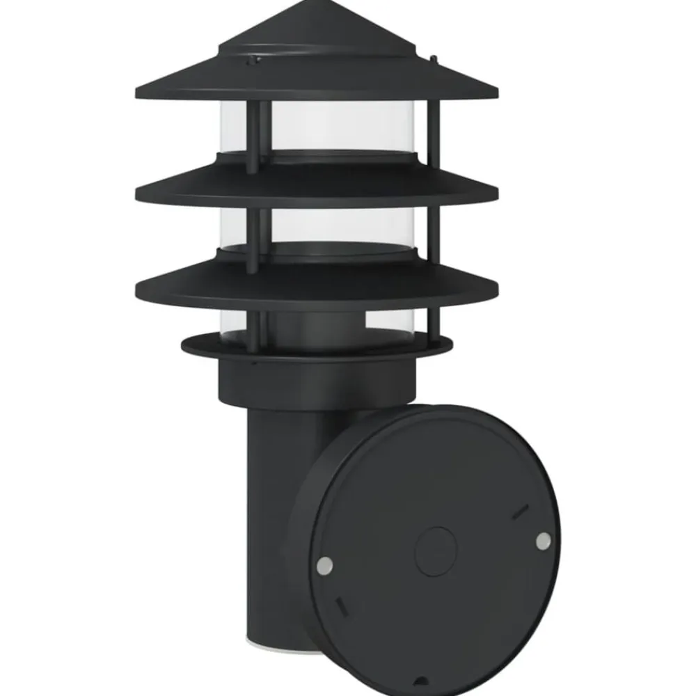 vidaXL Aplique de exterior con sensor acero inoxidable Negro Online