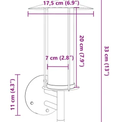 vidaXL Iluminación-Aplique de exterior de acero inoxidable