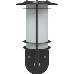 vidaXL Aplique de exterior con sensor acero inoxidable Negro New