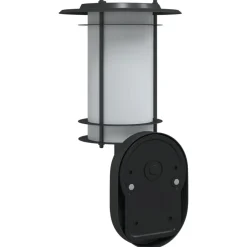 vidaXL Aplique de exterior con sensor acero inoxidable Negro New