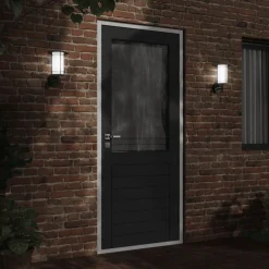 vidaXL Aplique de exterior de acero inoxidable Negro New