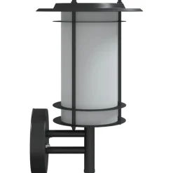 vidaXL Aplique de exterior de acero inoxidable Negro New
