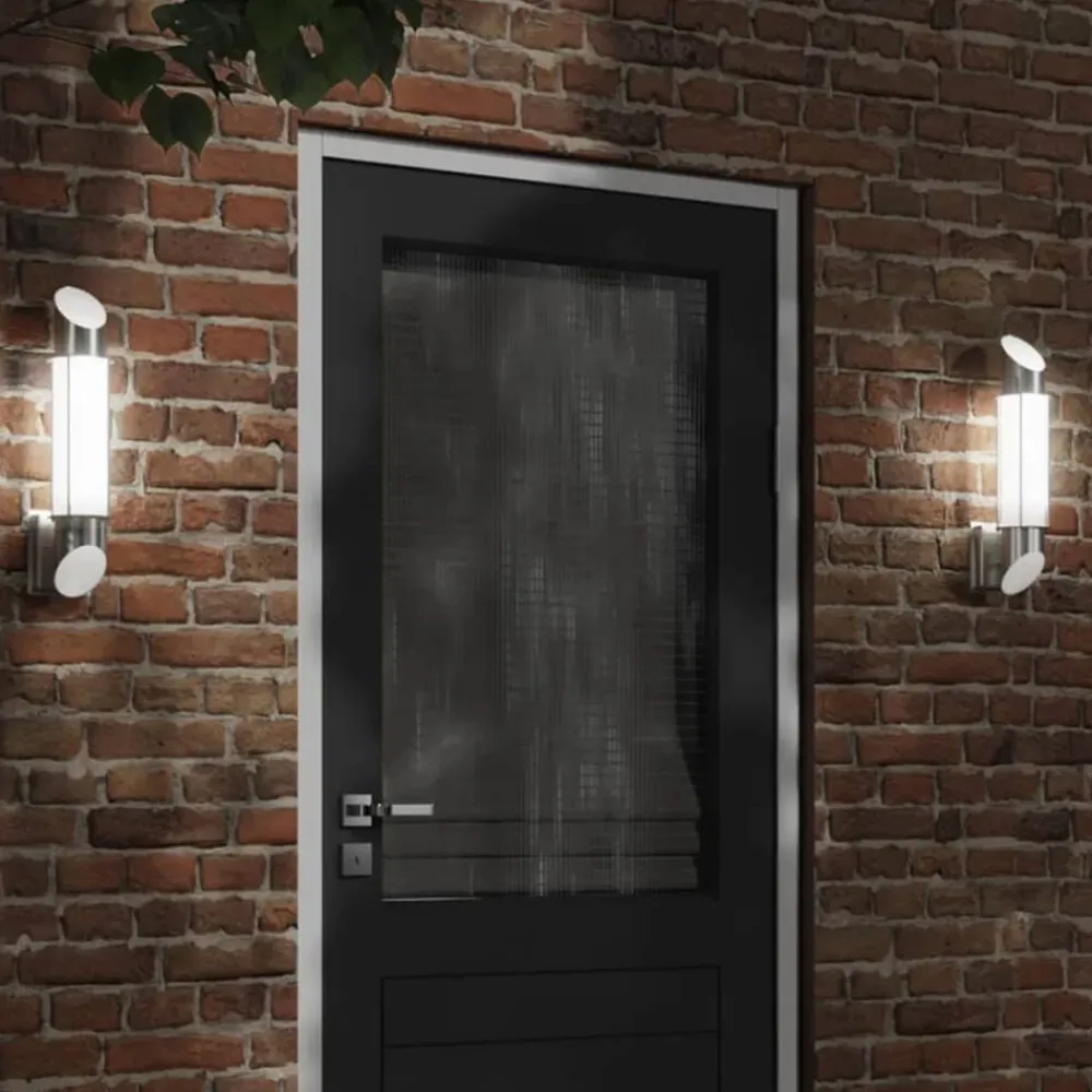 vidaXL Aplique de exterior de acero inoxidable Plateado