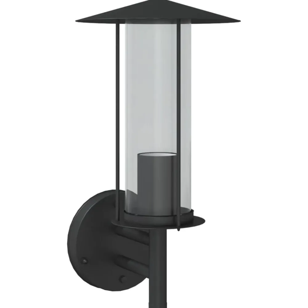 vidaXL Aplique de exterior de acero inoxidable Negro Hot