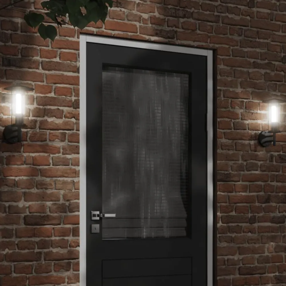 vidaXL Aplique de exterior de acero inoxidable Negro Hot
