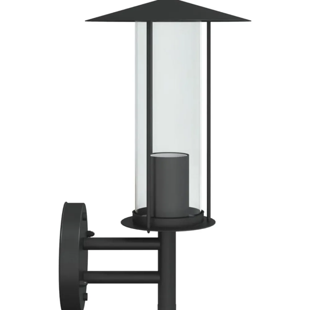 vidaXL Aplique de exterior de acero inoxidable Negro Hot