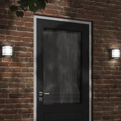 vidaXL Aplique de exterior de acero inoxidable Negro