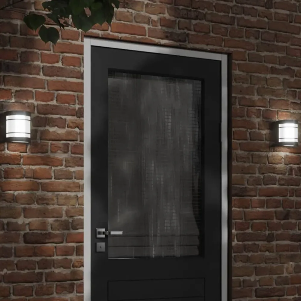 vidaXL Aplique de exterior de acero inoxidable Negro