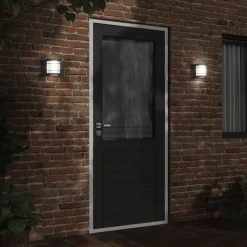 vidaXL Aplique de exterior de acero inoxidable Negro
