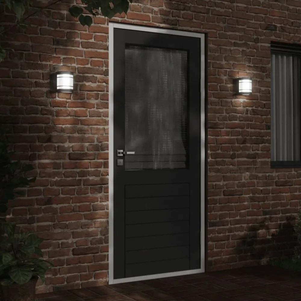 vidaXL Aplique de exterior de acero inoxidable Negro