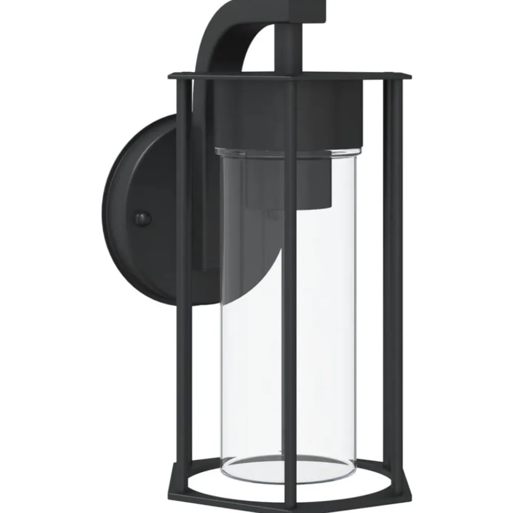 vidaXL Iluminación-Aplique de exterior de acero inoxidable negro