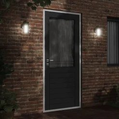 vidaXL Iluminación-Aplique de exterior de acero inoxidable negro