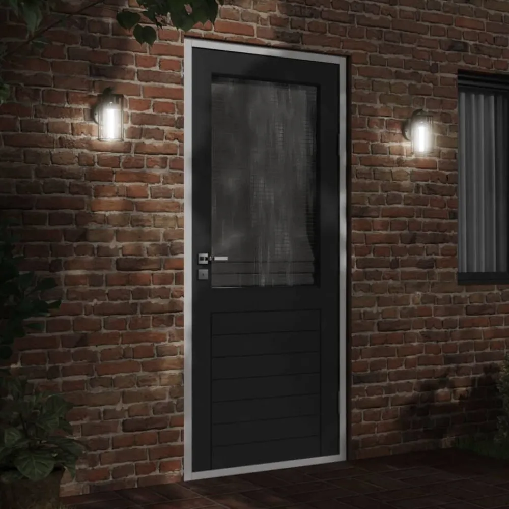 vidaXL Iluminación-Aplique de exterior de acero inoxidable negro