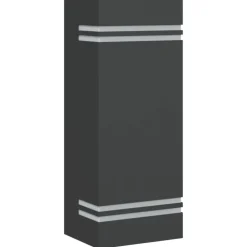 vidaXL Aplique de exterior de acero inoxidable Negro Outlet
