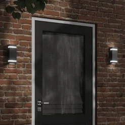 vidaXL Aplique de exterior de acero inoxidable Negro Outlet