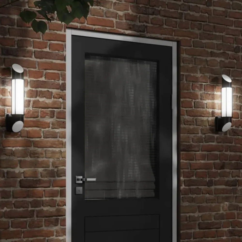 vidaXL Aplique de exterior de acero inoxidable Negro Sale