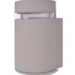 vidaXL Aplique de pared de exterior semicilíndrico gris aluminio Clearance