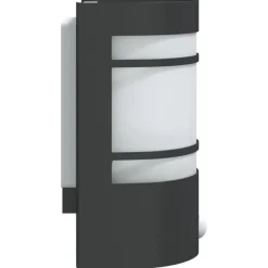 vidaXL Apliques de exterior con sensor 2 uds acero inoxidable Negro Best