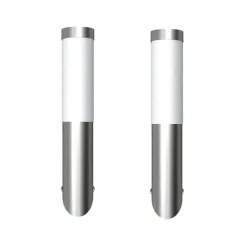 vidaXL Iluminación-Apliques de exterior 2 unidades acero inoxidable