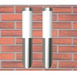 vidaXL Iluminación-Apliques de exterior 2 unidades acero inoxidable