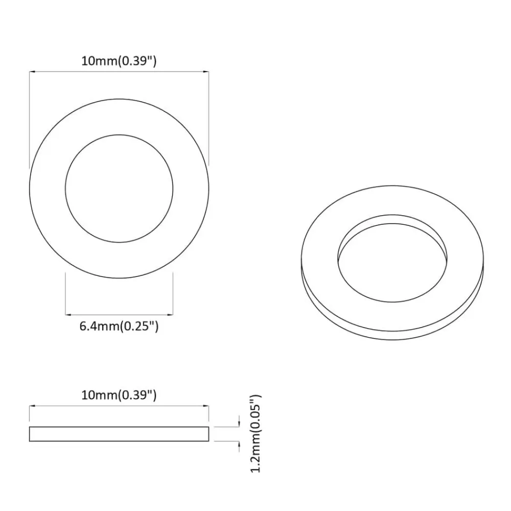 vidaXL Accesorios De Bricolaje-Arandelas 2 pcs Plateado 10 x 10 x 1,2 mm Acero