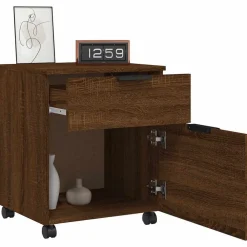 vidaXL Armarios Y Almacenamiento-Archivador ruedas madera contrachapada roble Sonoma 45x38x54 cm