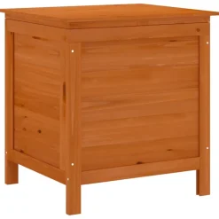 vidaXL Muebles De Jardín-Arcón de jardín madera maciza abeto marrón 50x49x56,5 cm