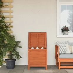 vidaXL Muebles De Jardín-Arcón de jardín madera maciza abeto marrón 50x49x56,5 cm