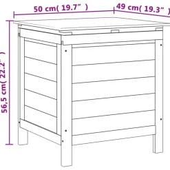 vidaXL Muebles De Jardín-Arcón de jardín madera maciza abeto marrón 50x49x56,5 cm