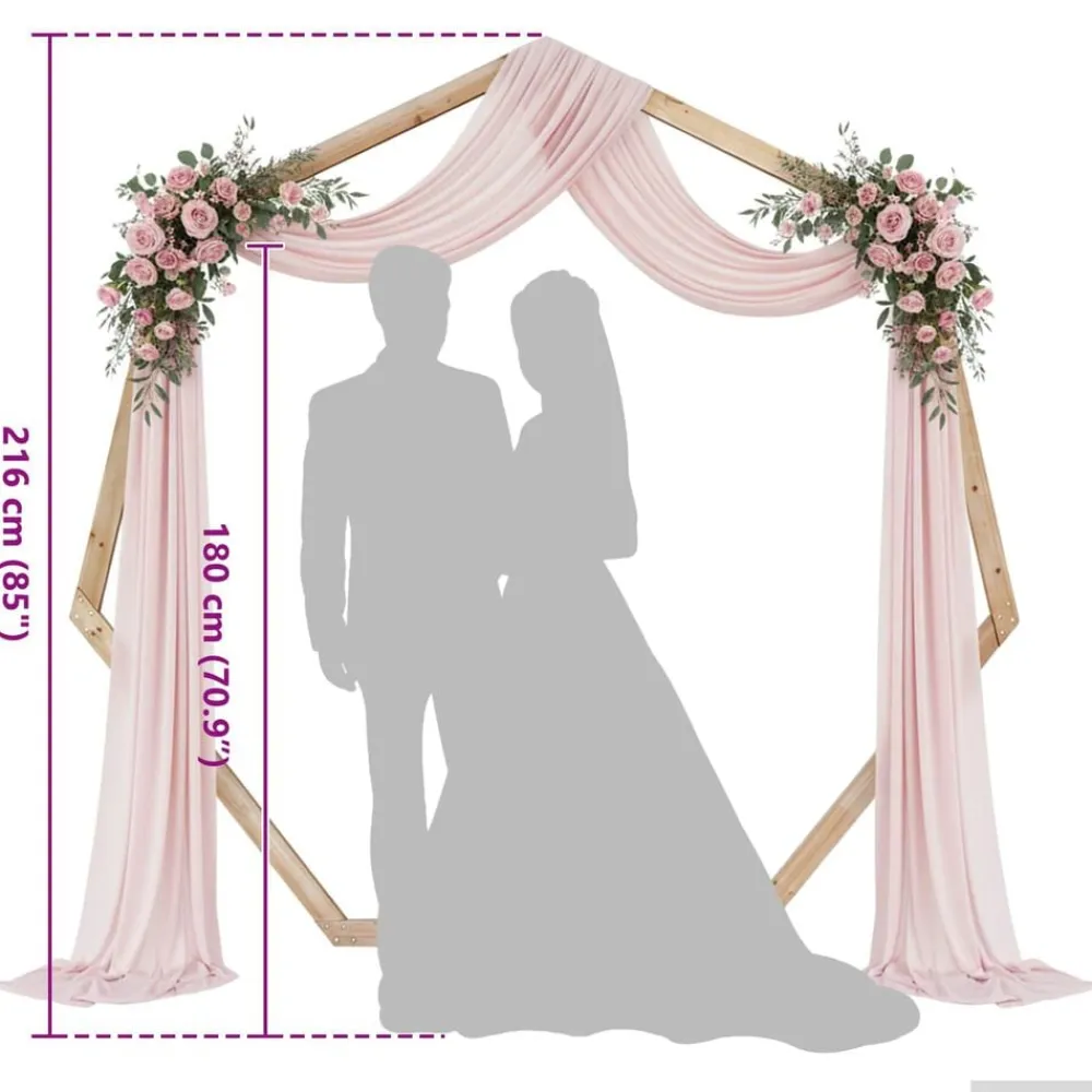 vidaXL Jardín-Arco de Boda Marrón Claro 221 x 92 x 216 cm
