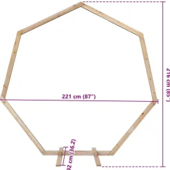 vidaXL Jardín-Arco de Boda Marrón Claro 221 x 92 x 216 cm