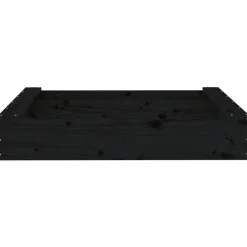 vidaXL Arenero con asientos cuadrado madera maciza de Pino negro Best