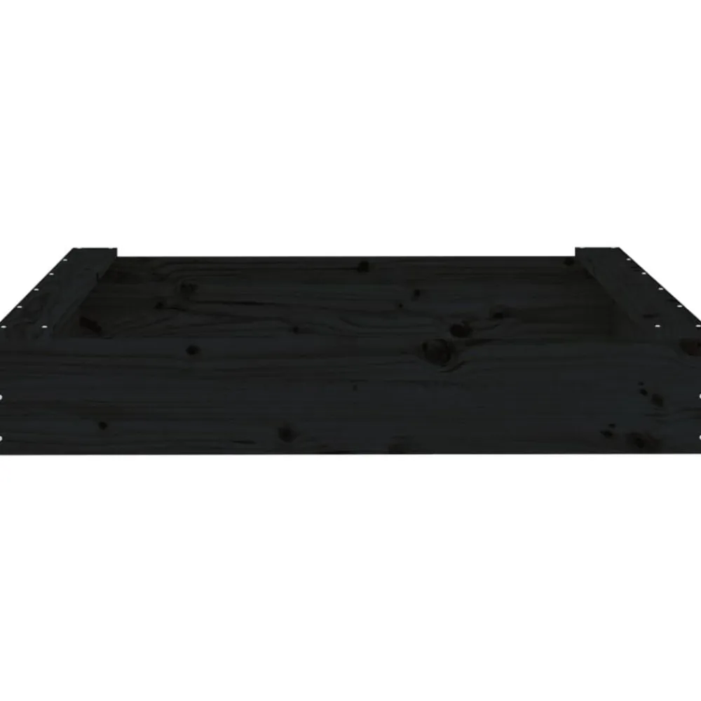 vidaXL Arenero con asientos cuadrado madera maciza de Pino negro Best