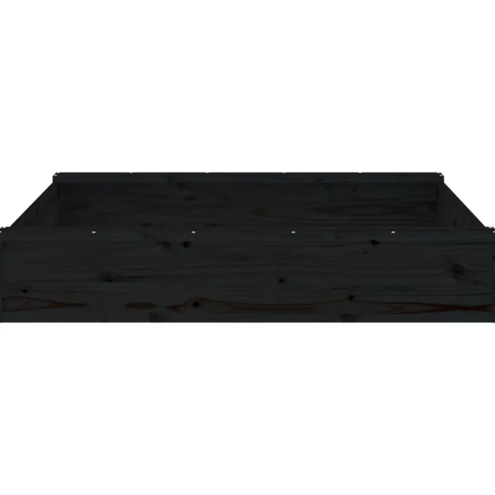 vidaXL Arenero con asientos cuadrado madera maciza de Pino negro Best