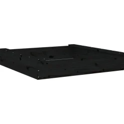 vidaXL Arenero con asientos cuadrado madera maciza de Pino negro Best