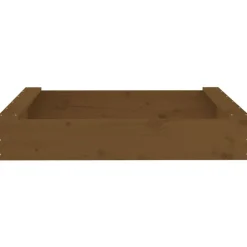 vidaXL Arenero con asientos cuadrado madera maciza de pino marrón miel Pino marr&oacute;n miel Outlet