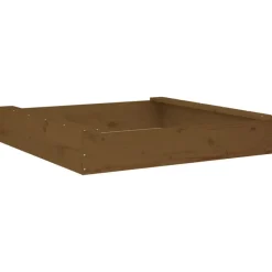 vidaXL Arenero con asientos cuadrado madera maciza de pino marrón miel Pino marr&oacute;n miel Outlet