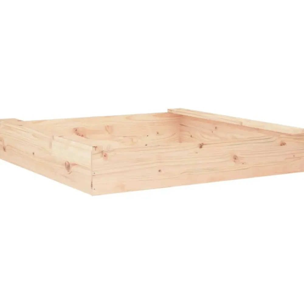 vidaXL Estructuras Para Juegos Al Aire Libre-Arenero con asientos cuadrado madera maciza de pino