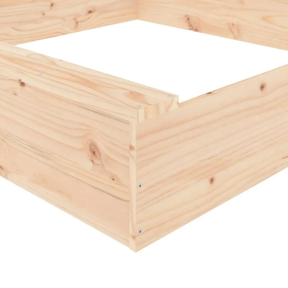 vidaXL Estructuras Para Juegos Al Aire Libre-Arenero con asientos cuadrado madera maciza de pino